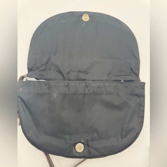 Prada Vintage Leather & Canvas Shoulder Crossbody Bag Black n Brown - Picture 13 of 17